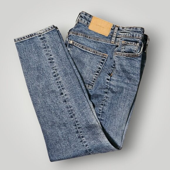 & Denim By H&M Size 4 Women's Mom Jean Ultra High Waist Button Fly Blue Denim - Picture 9 of 10
